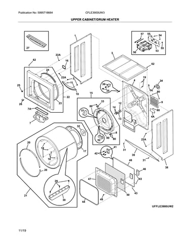 Upper cabinet/drum heater