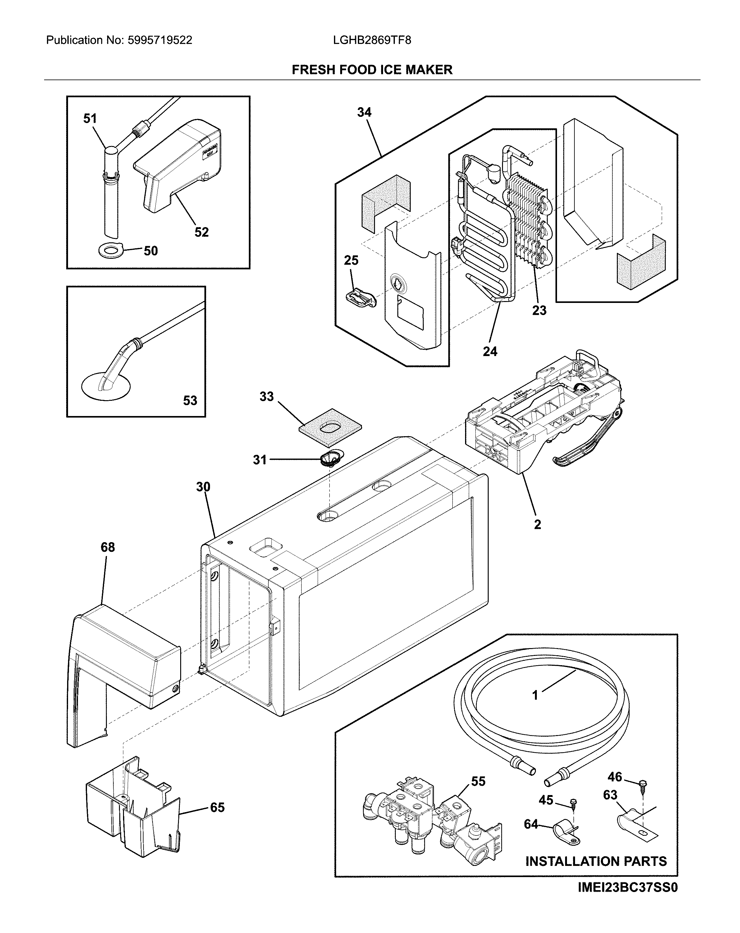 Fresh food ice maker