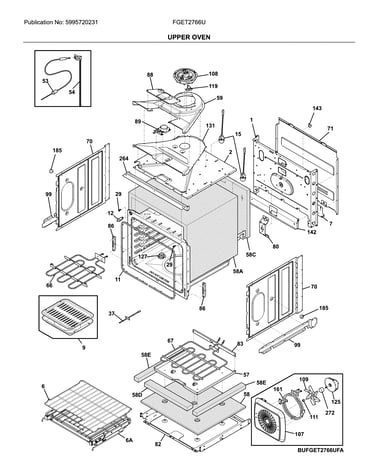 Upper wall oven