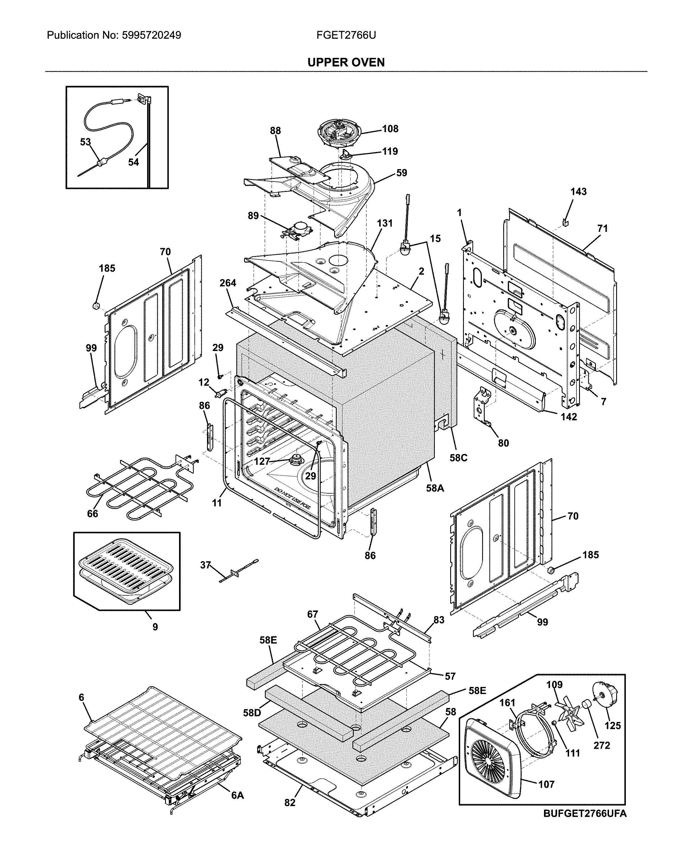 Upper wall oven