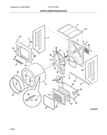Upper cabinet/drum heater
