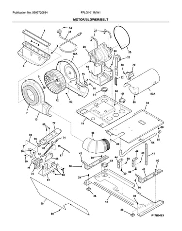 Motor/blower/belt