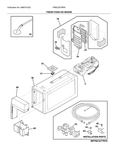 Fresh food ice maker