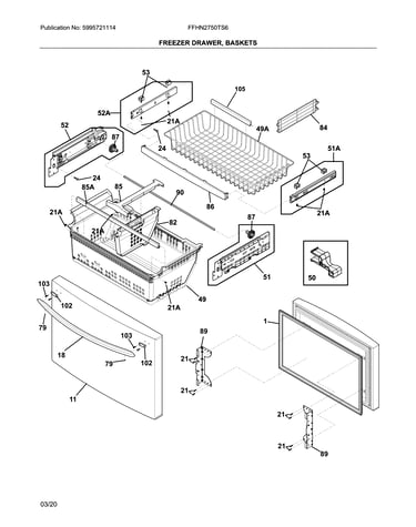 Freezer drawer, baskets