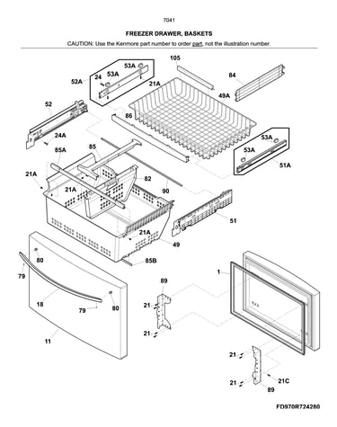 Freezer drawer, baskets