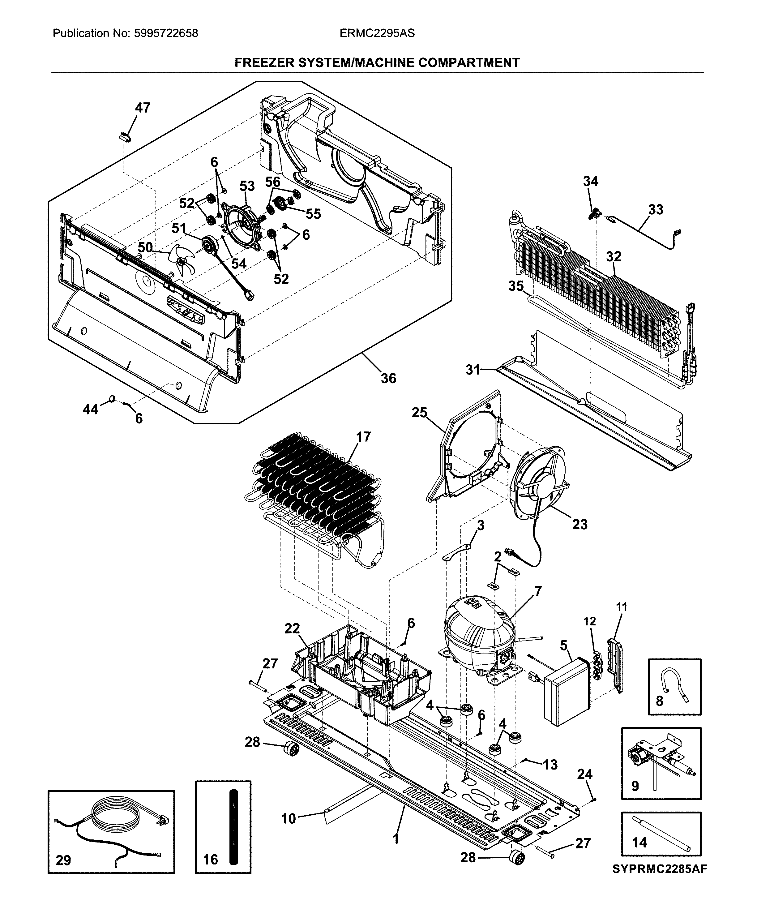 Freezer system/machine compartment