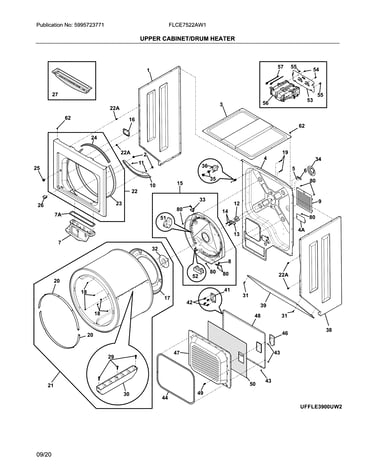 Upper cabinet/drum heater