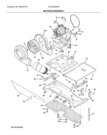 Motor/blower/belt