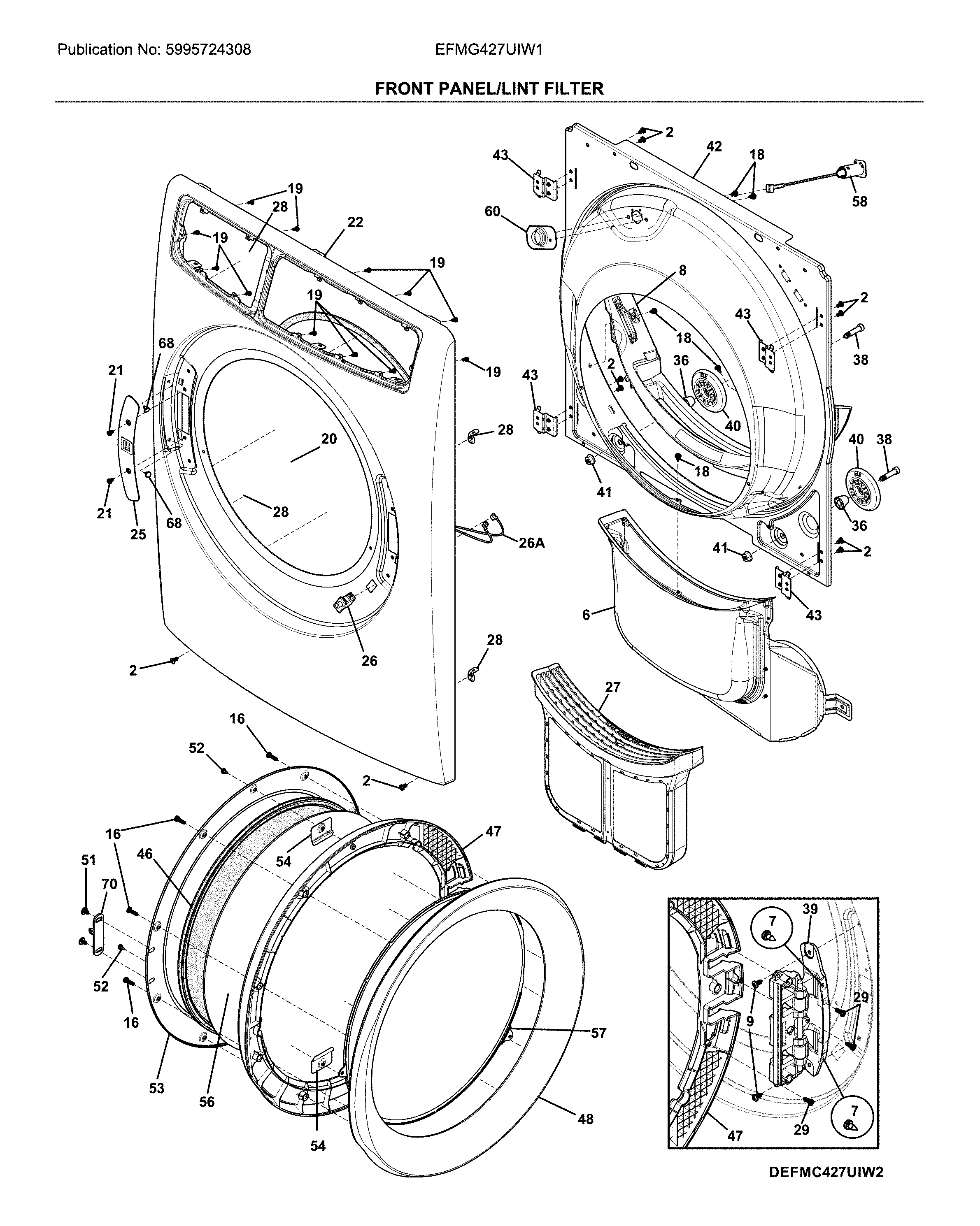 FRONT PANEL/LINT FILTER