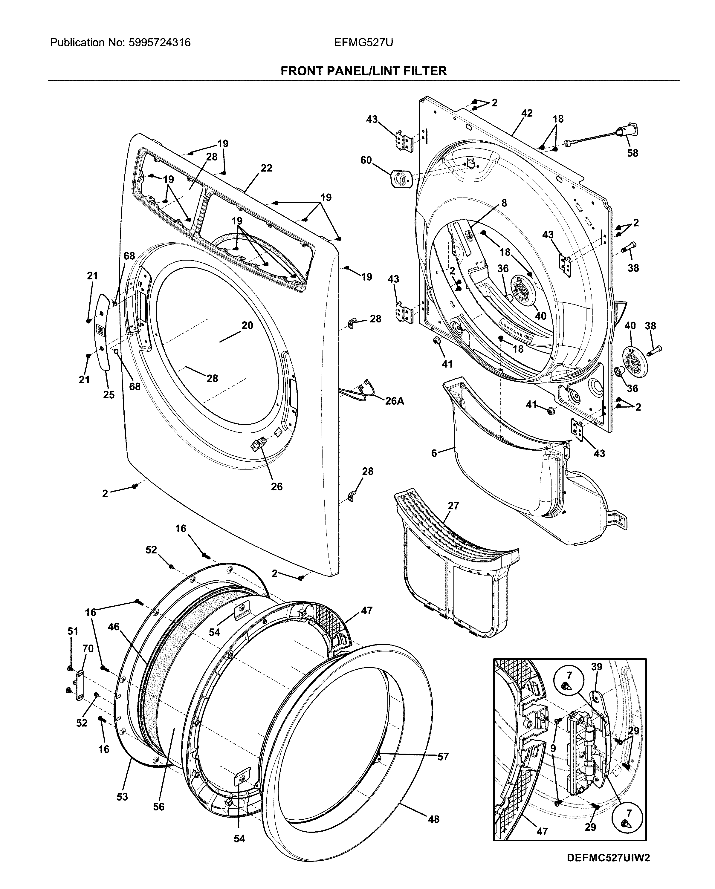 FRONT PANEL/LINT FILTER