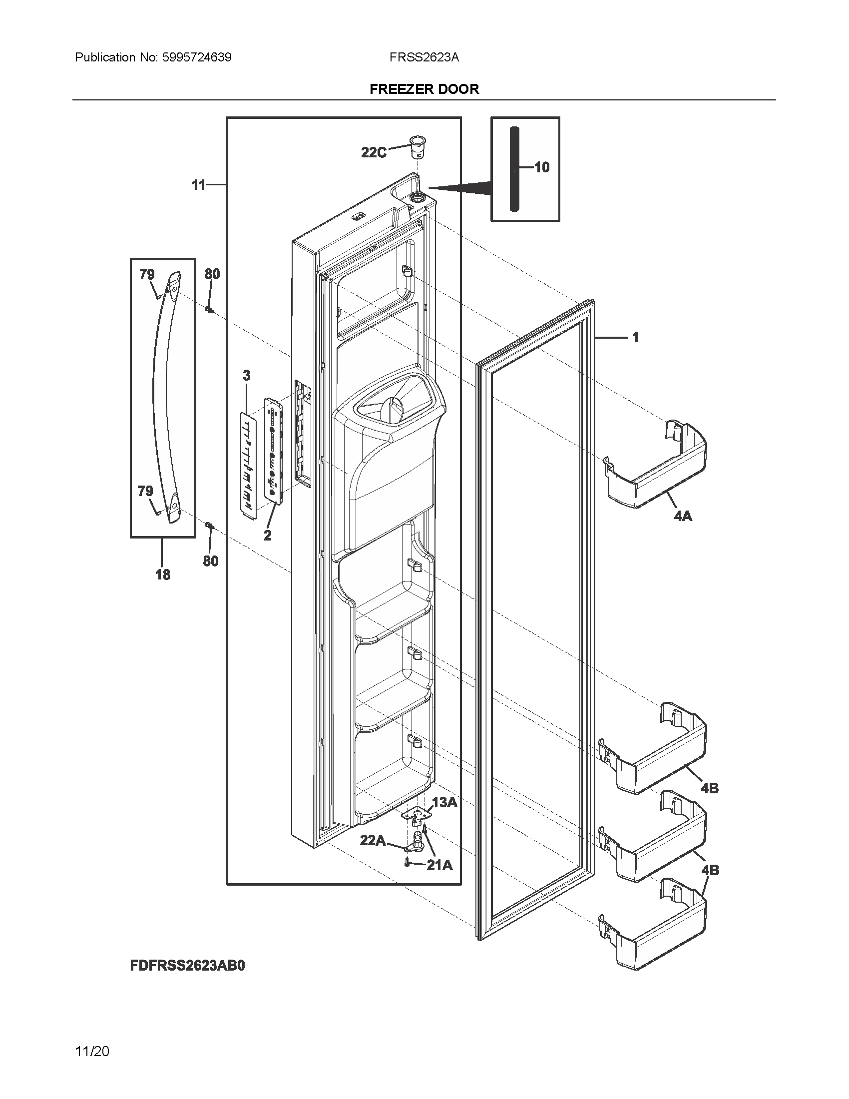 Freezer door