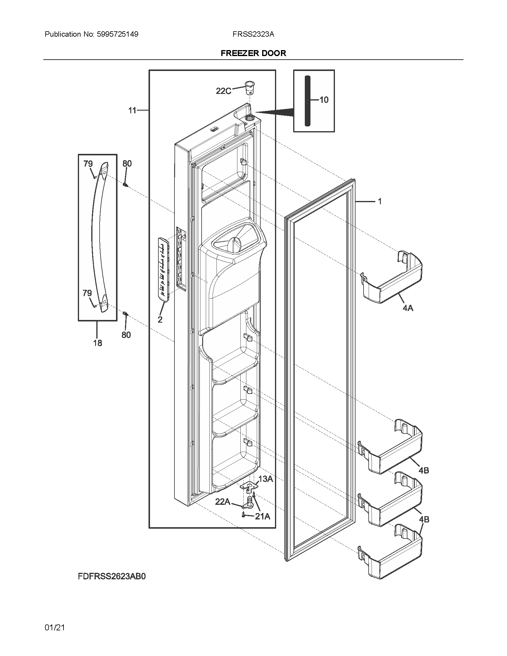 Freezer door