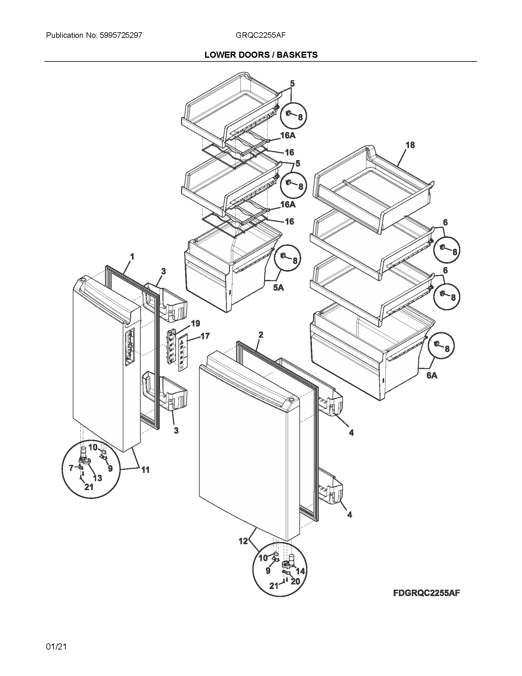 Lower doors / baskets
