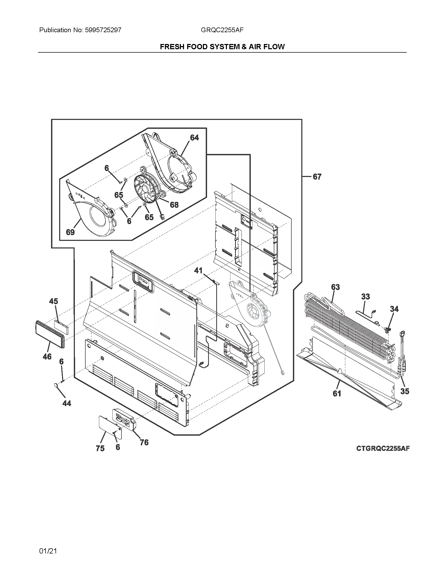 Fresh food system & air flow