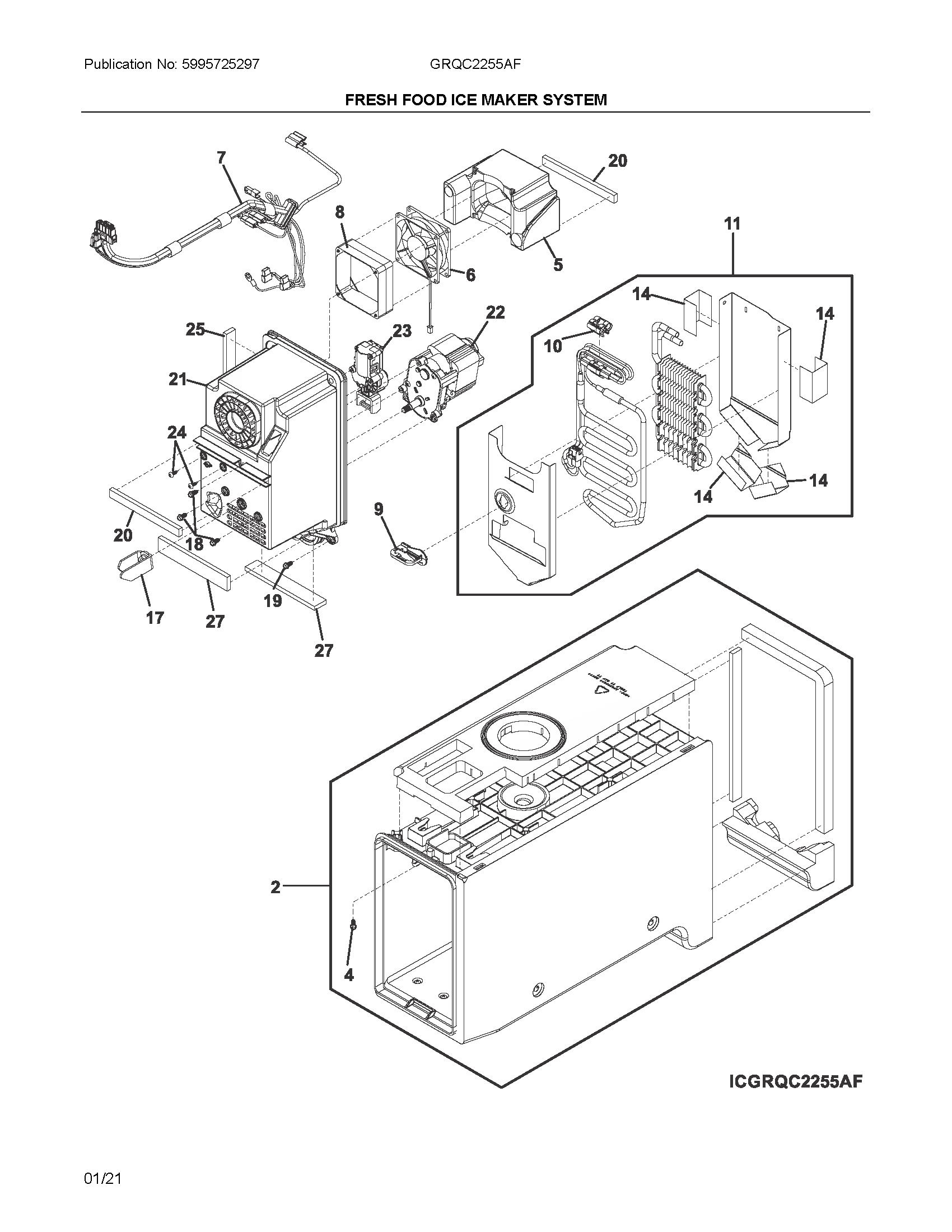 FRESH FOOD ICE MAKER SYSTEM