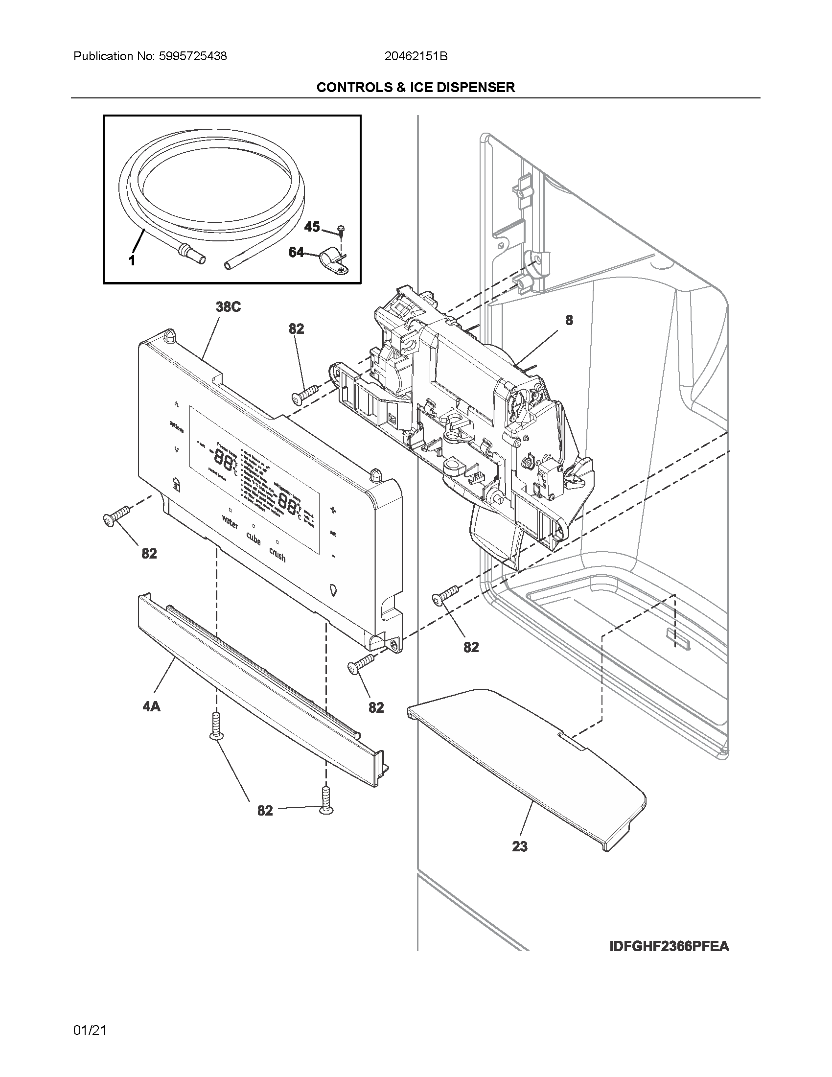 Controls & ice dispenser