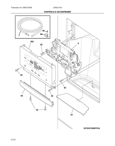 Controls & ice dispenser