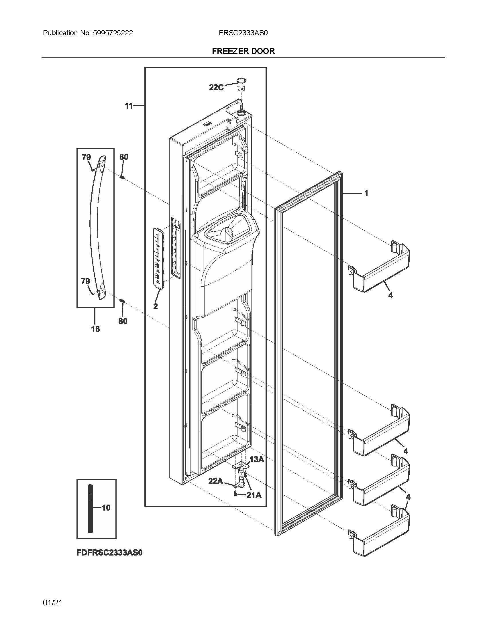 Freezer door