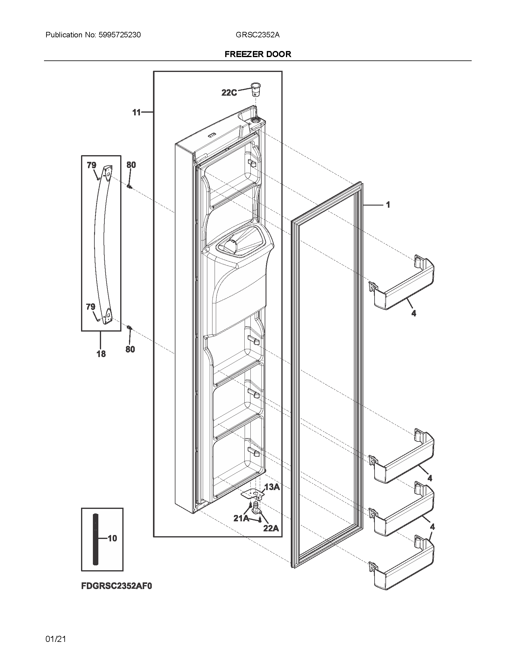 Freezer door