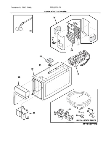 Fresh food ice maker