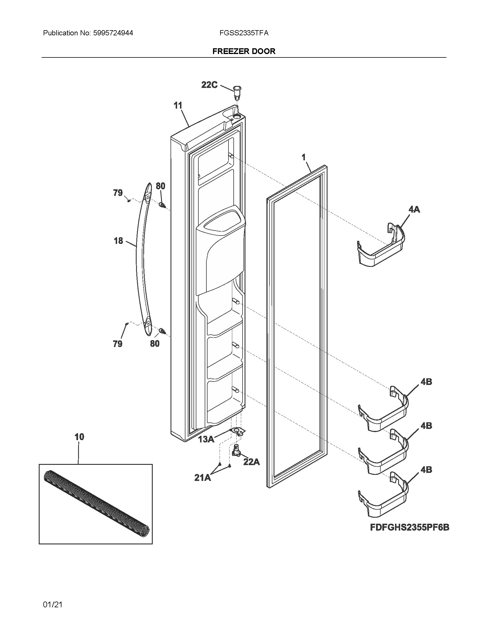 Freezer door