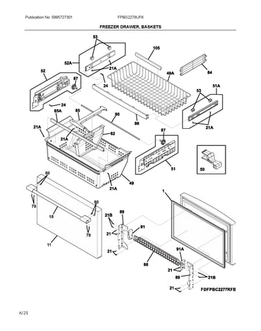 Freezer drawer, baskets