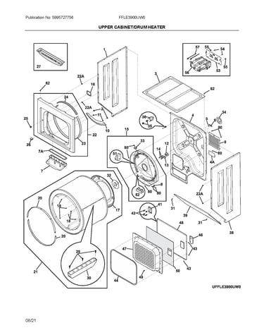 Upper cabinet/drum heater