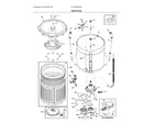 Frigidaire FFLE3900UW0 motor/tub diagram