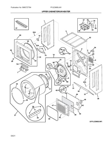 Upper cabinet/drum heater