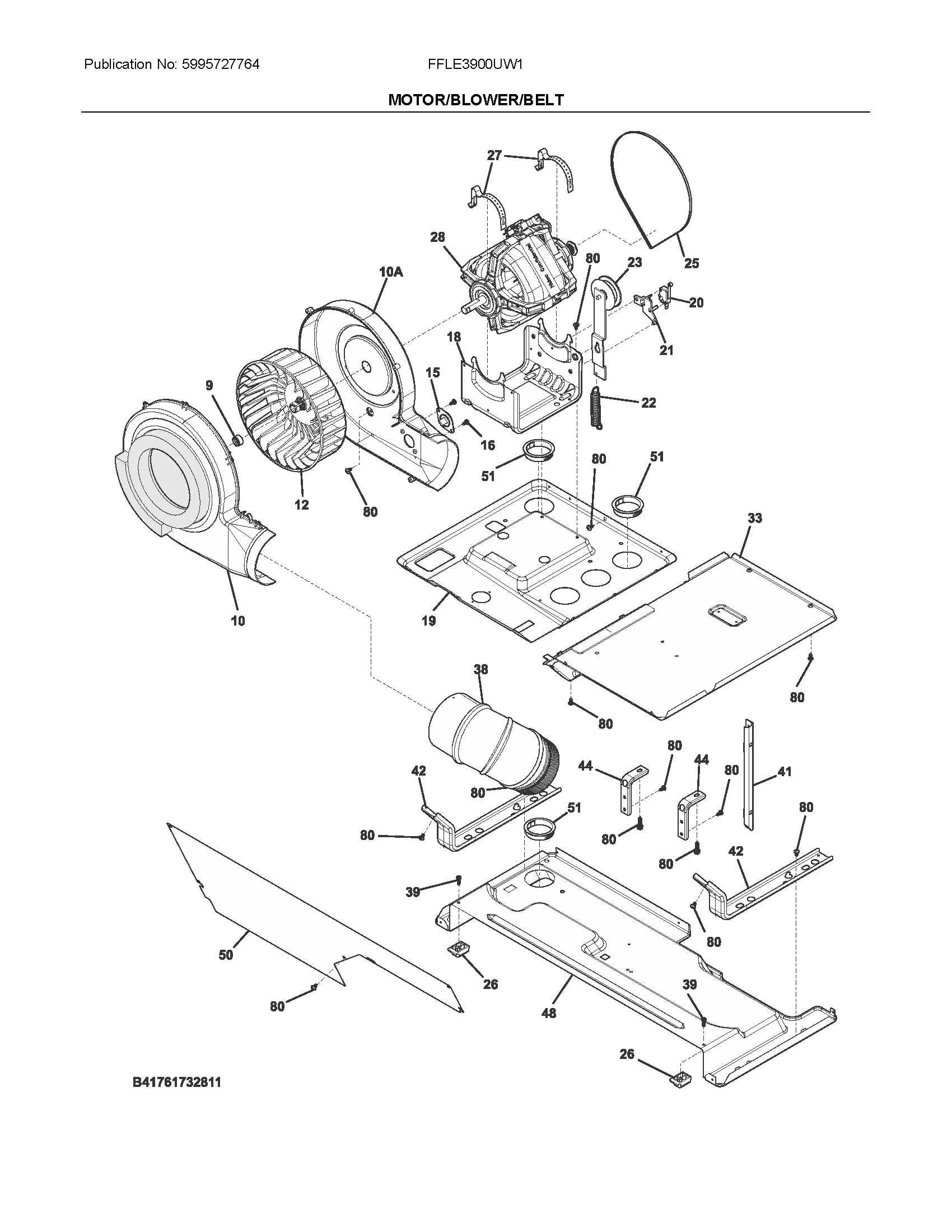 Motor/blower/belt