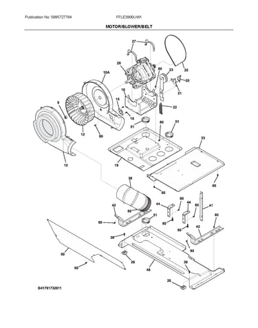 Motor/blower/belt