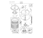 Frigidaire FFLE3900UW1 motor/tub diagram