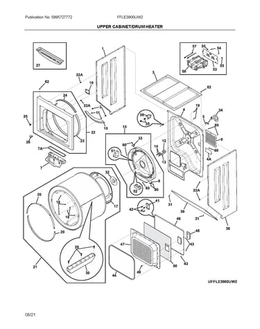 Upper cabinet/drum heater