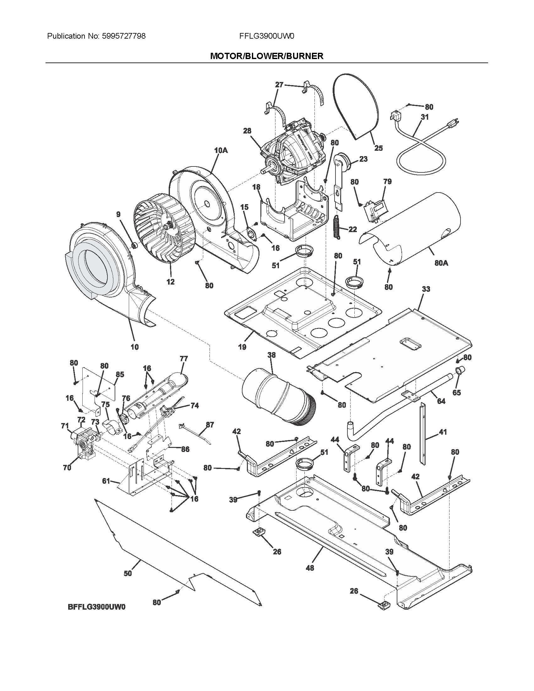 Motor/blower/belt