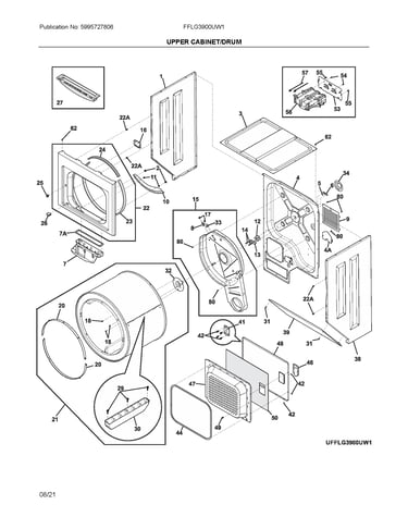 Upper cabinet/drum heater