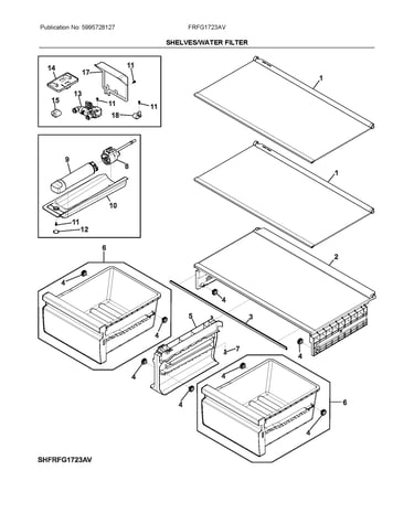 Shelves/water filter