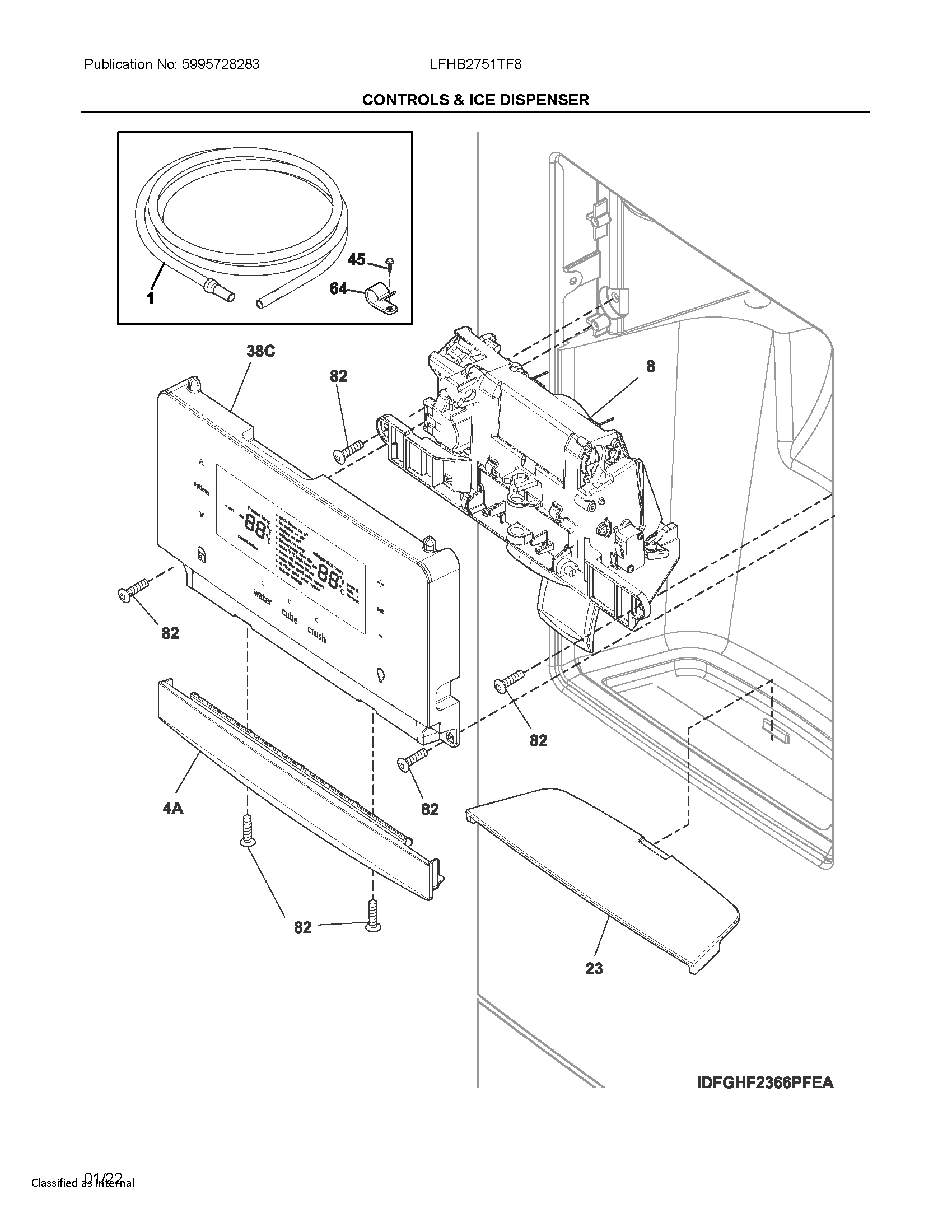 Controls & ice dispenser