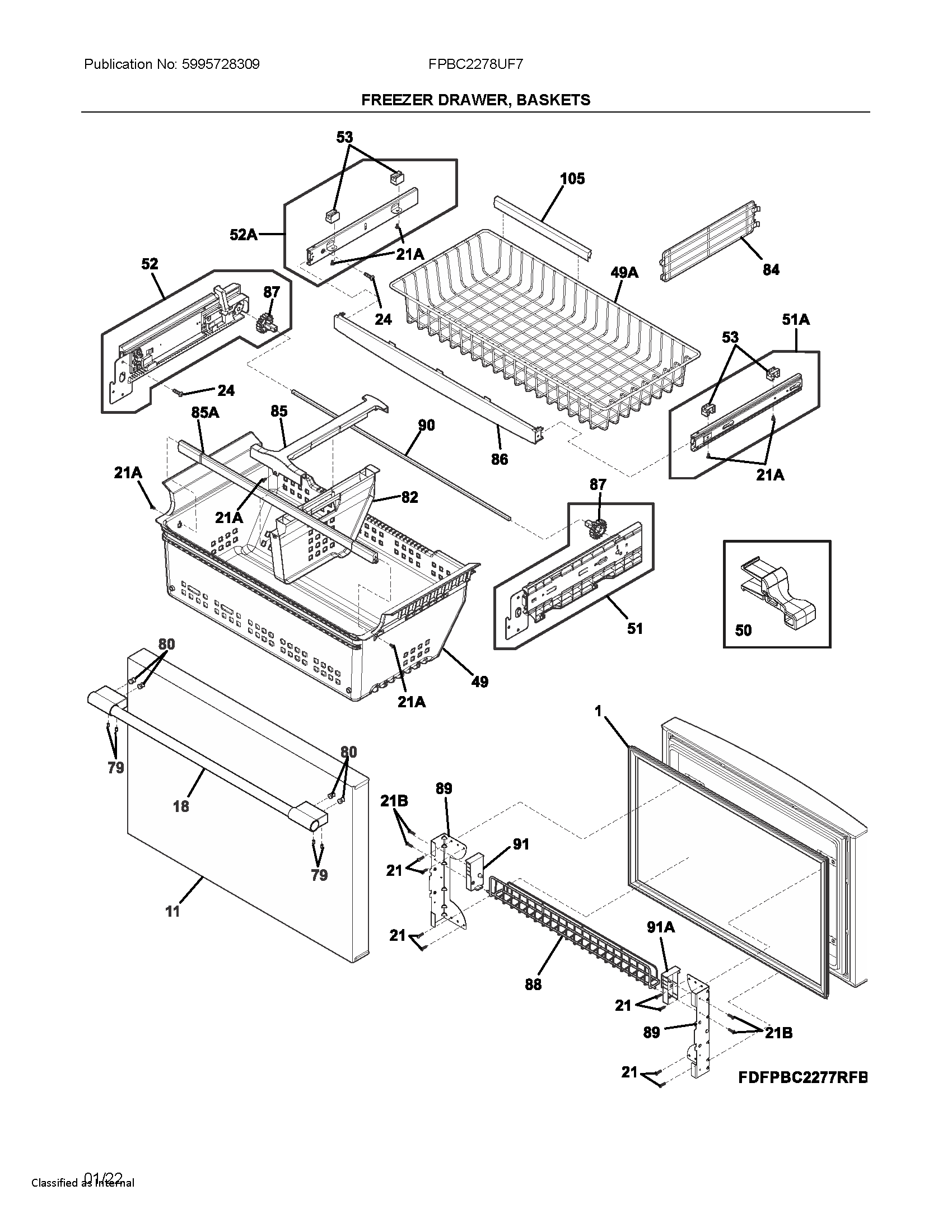 FREEZER DRAWER, BASKETS