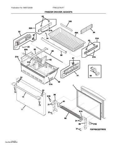 Freezer drawer, baskets