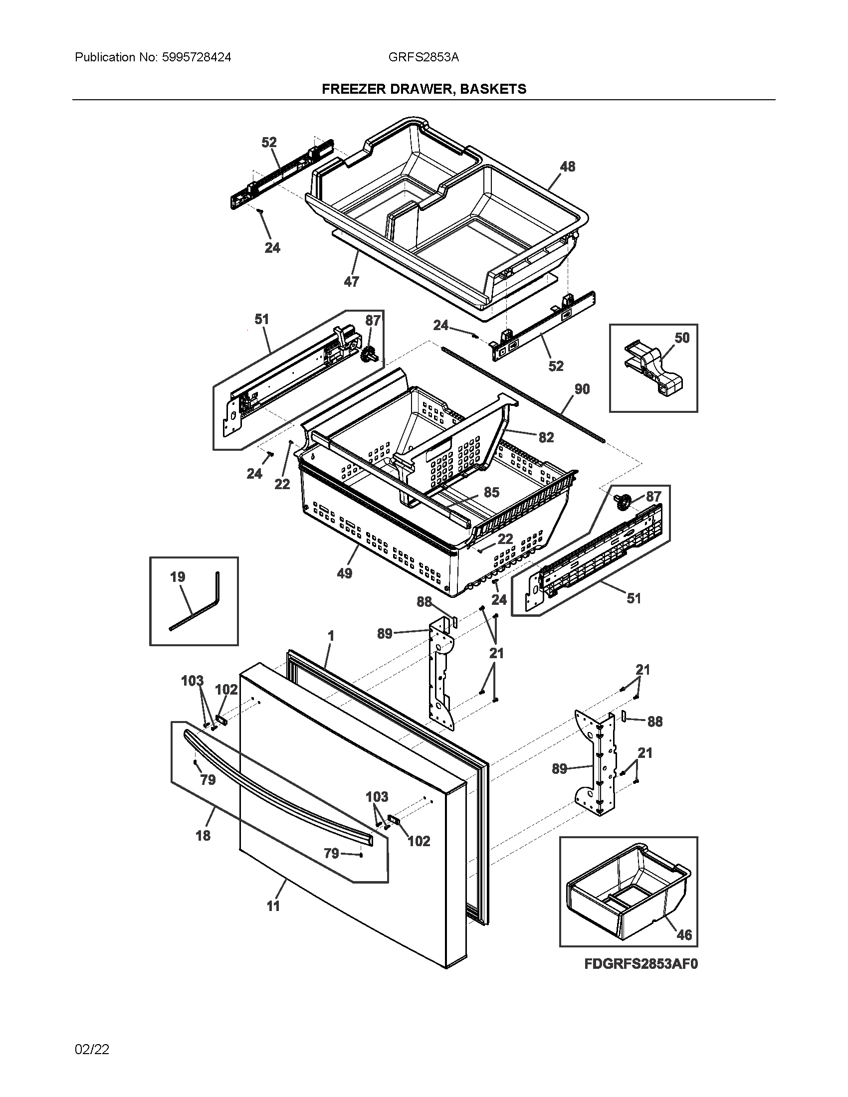 FREEZER DRAWER, BASKETS