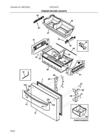 Freezer drawer, baskets