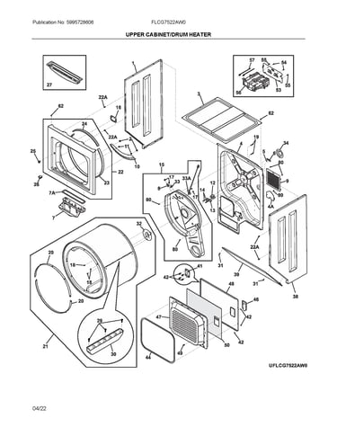 Upper cabinet/drum heater