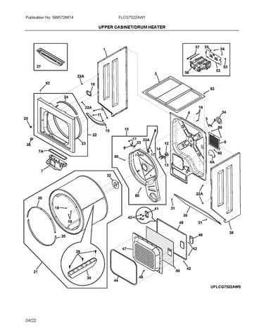 Upper cabinet/drum heater