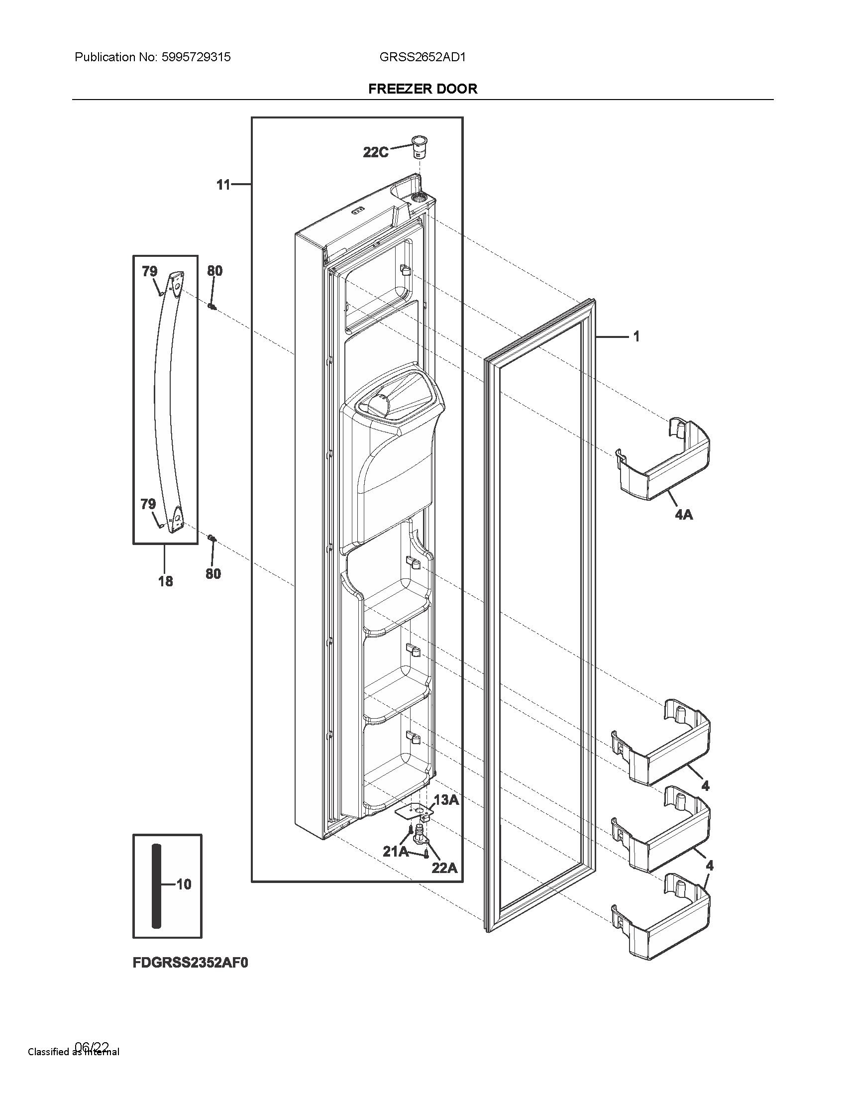Freezer door