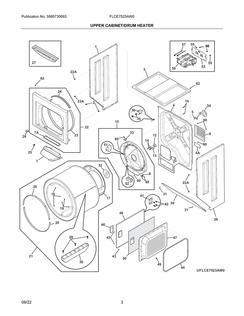 UPPER CABINET/DRUM HEATER|UFLCE7523AW0.SVG