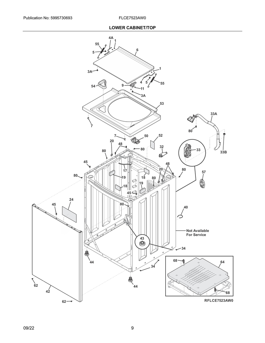 LOWER CABINET/TOP|RFLCE7523AW0.SVG