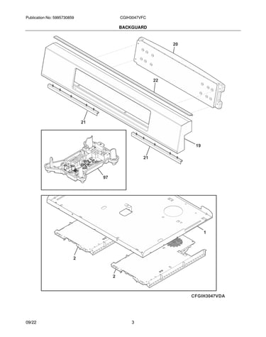 Backguard/induction unit
