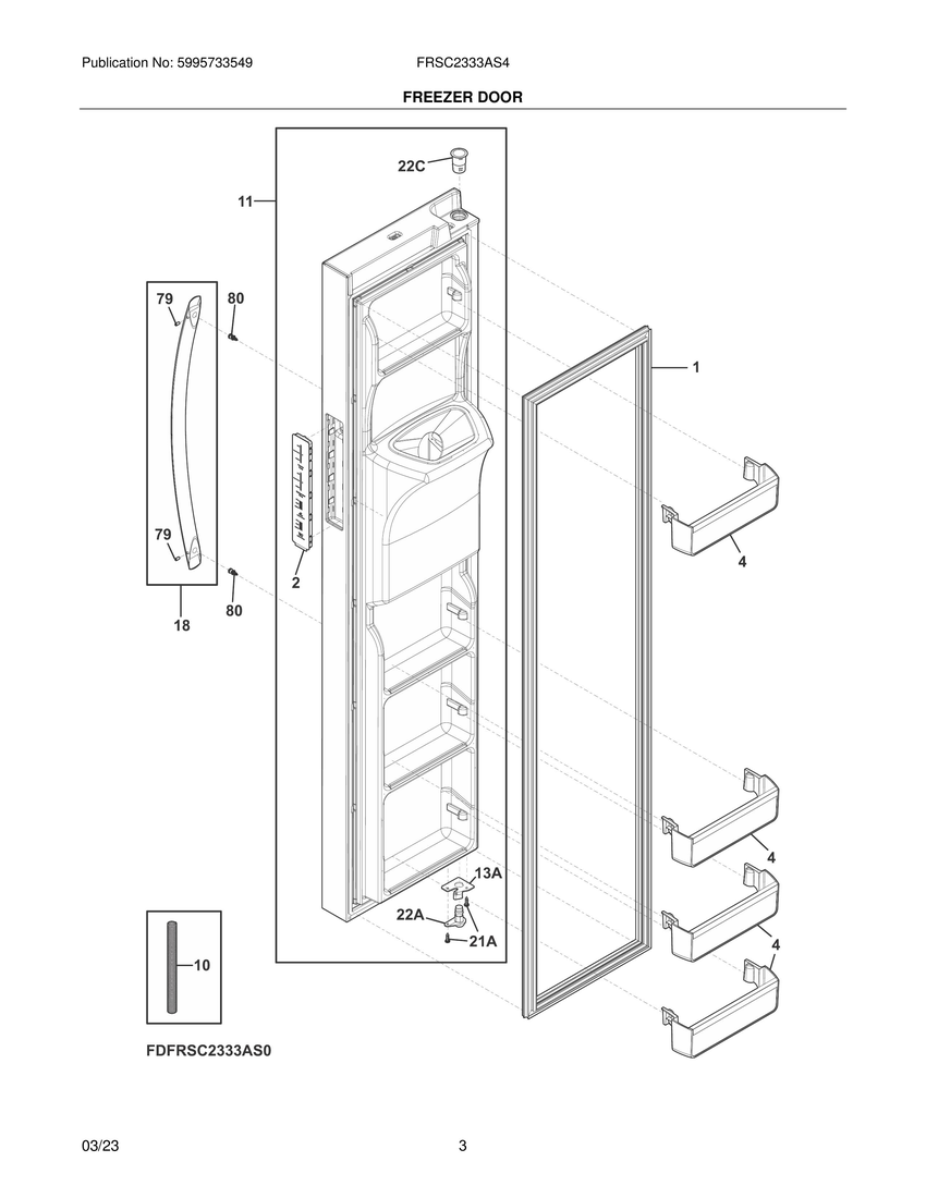 Freezer door