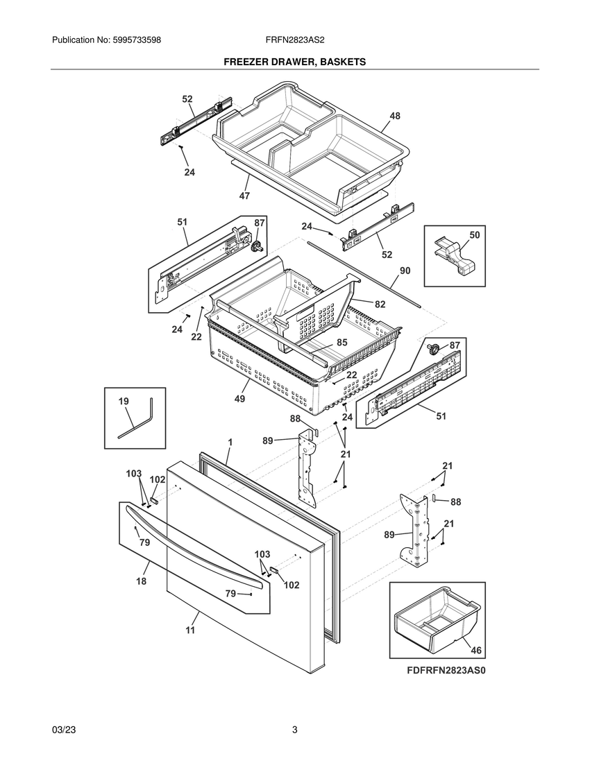 FREEZER DRAWER, BASKETS