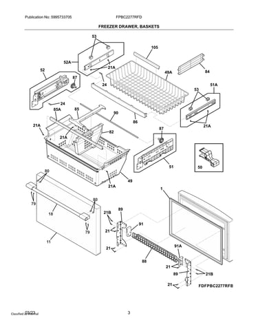 Freezer drawer, baskets